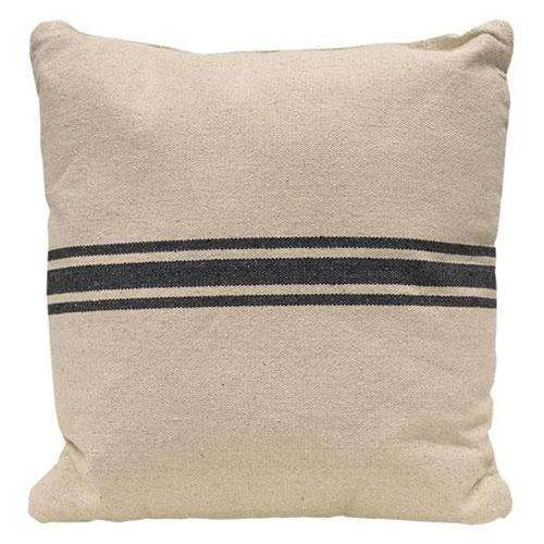 Gray Stripe Grain Sack Pillow, 18" Sq