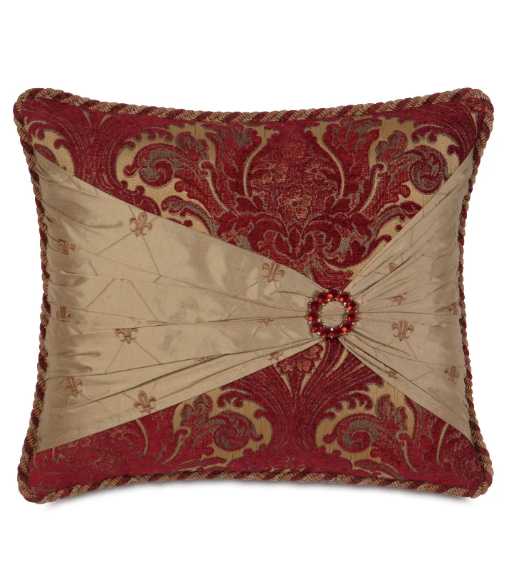 Barrington Ruby Damask Lumbar Pillow Cover 15x18