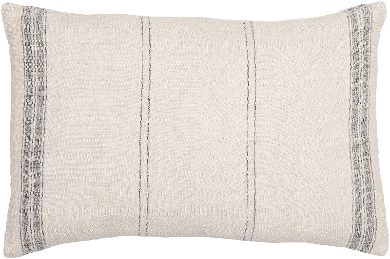 Linen Heather Grey Stripe Pillow