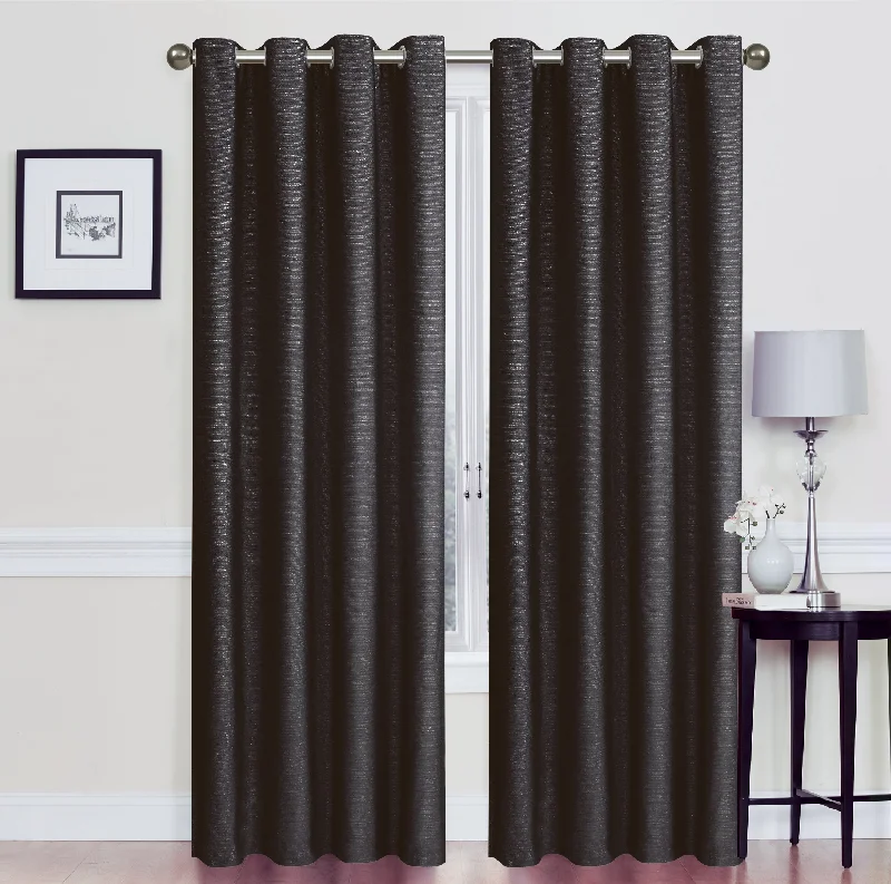 Silverado Woven Panel with Vertical Silver Shining Threads & 8-Top Grommets