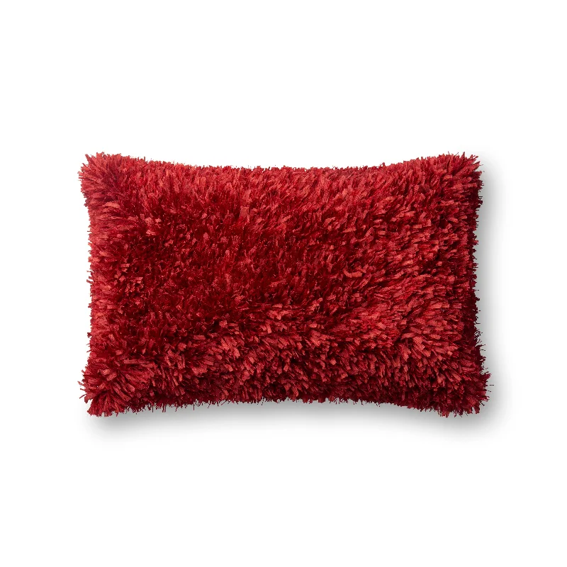 Red Ribbon Shag Pillow - Open Box