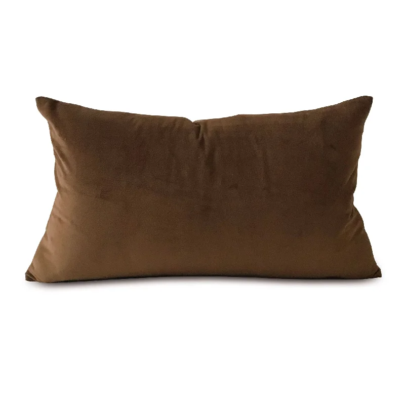 Chocolate Velvet Lumbar Pillow Cover 13x22