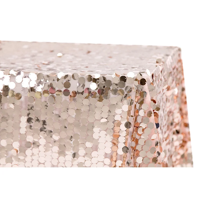 Large Payette Sequin Tablecloth 90"x156" Rectangular - Blush/Rose Gold