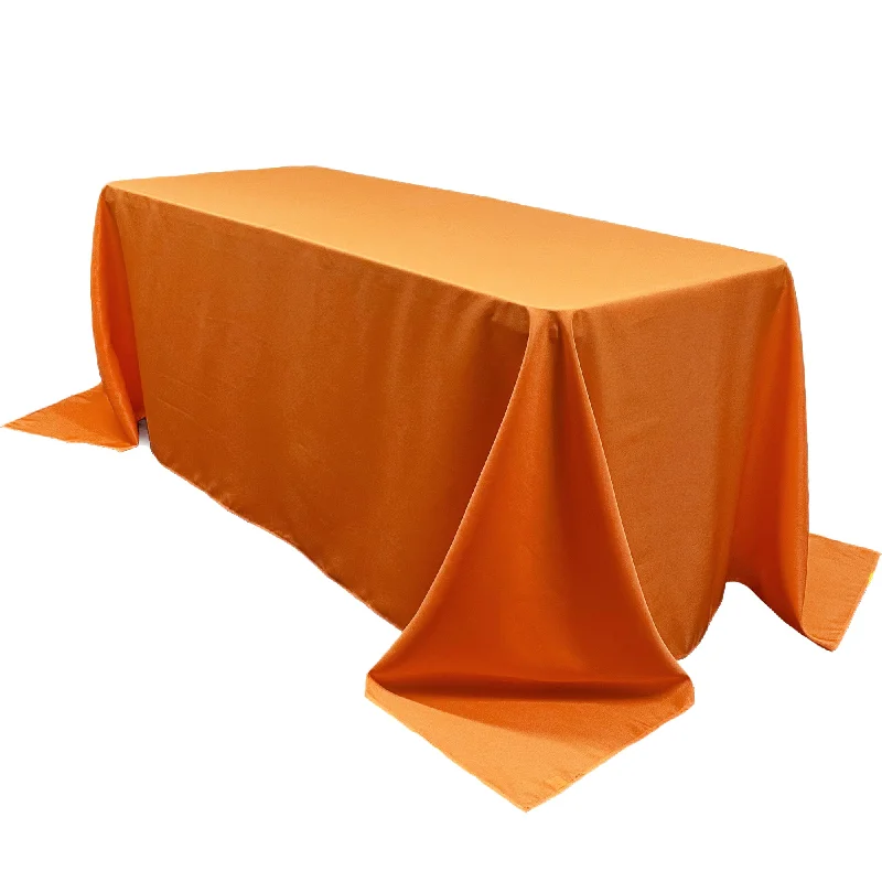 90 x 156 inch Rectangular Polyester Tablecloth Orange