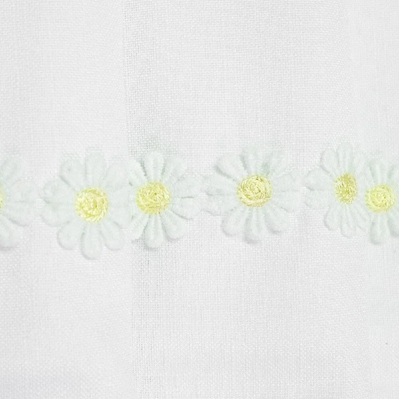 Daisy Mae Embroidered Curtain Parts- Tier, Swag and Valance Options (Yellow)