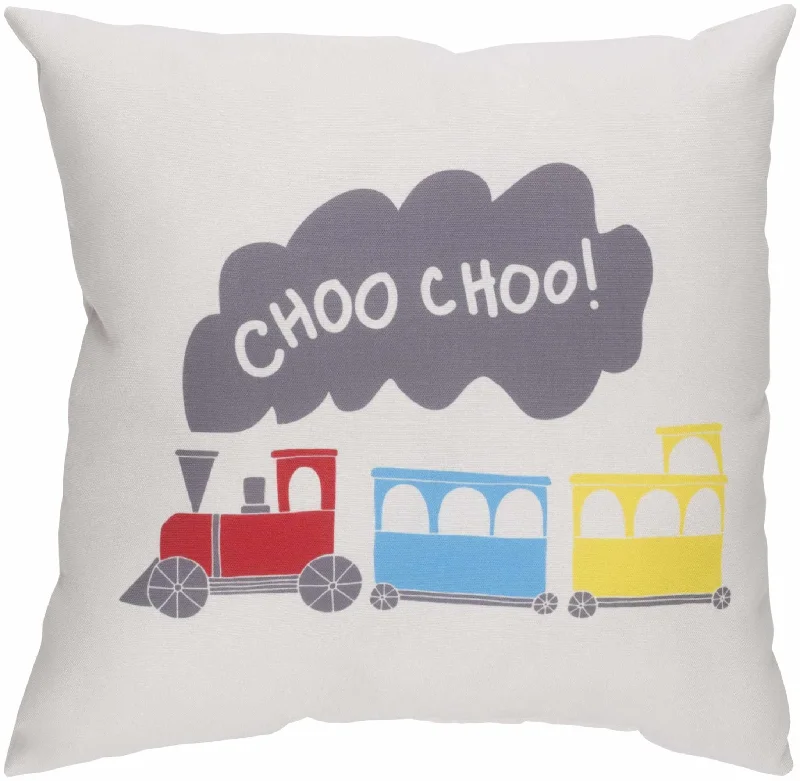 Nursery Choo Choo Decorative Yellow Throw Pillow