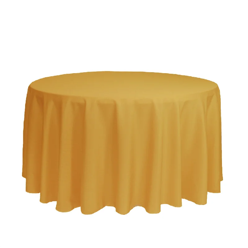 120 inch Polyester Round Tablecloth Gold