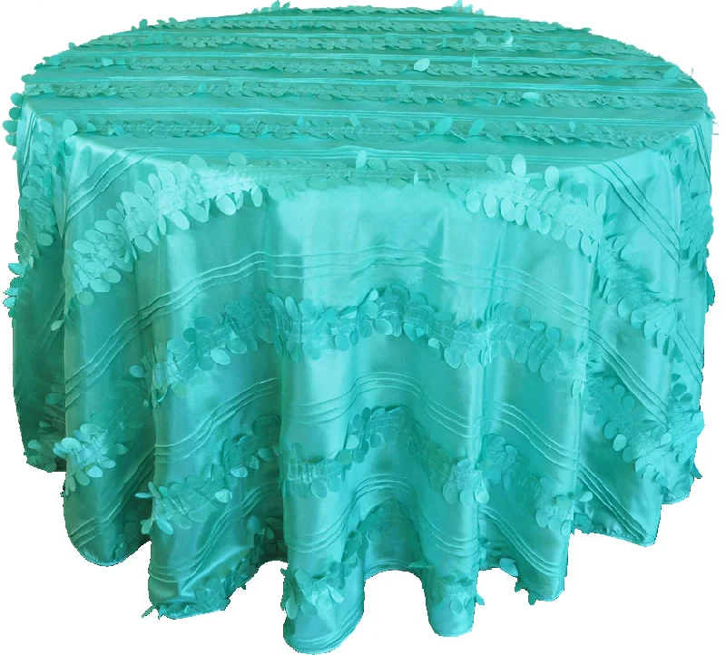 132" Round Forest Taffeta Tablecloth - Tiff Blue/Aqua Blue (1pc)