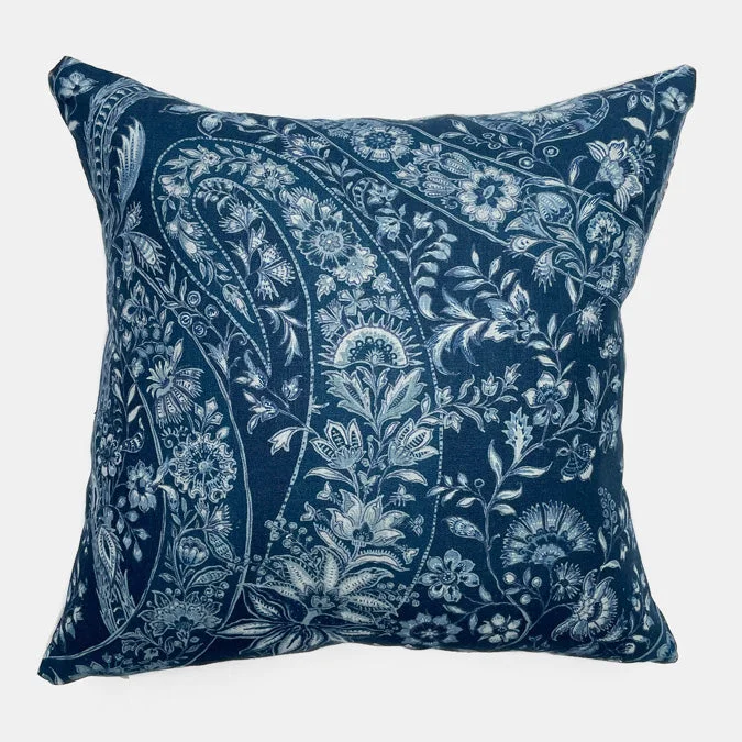 Indigo Paisley Square Pillow