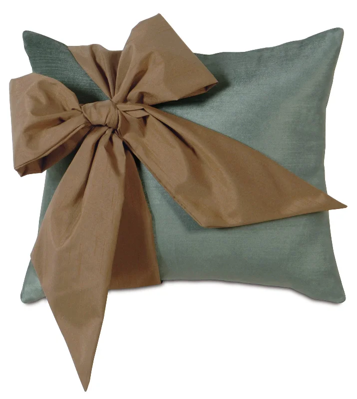 Belle Bow Lumbar Pillow Cover 15x18 in Ocean