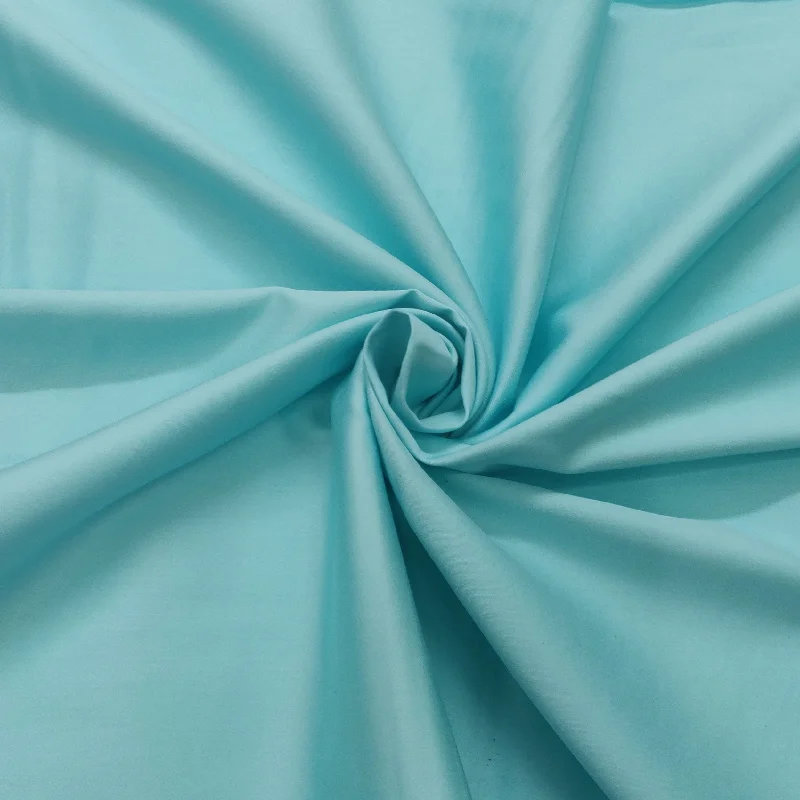 Arctic Blue Solid Cotton Satin Fabric