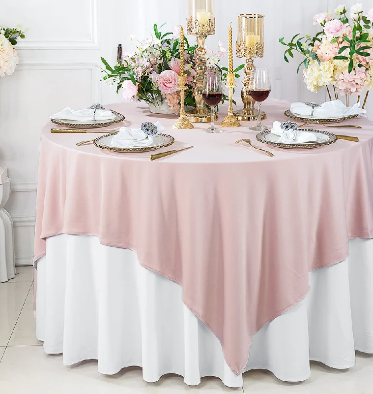 72"x72" Seamless Square Scuba (Wrinkle-Free) (240 GSM) Tablecloth /Table Overlay- Blush Pink/Rose Gold (1pc)