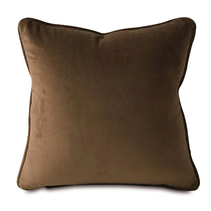 Chocolate Velvet Throw Pillow Cover 18x18