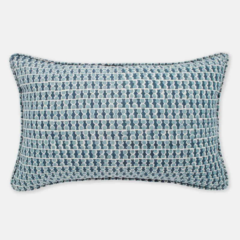 Jali Azure Lumbar Pillow