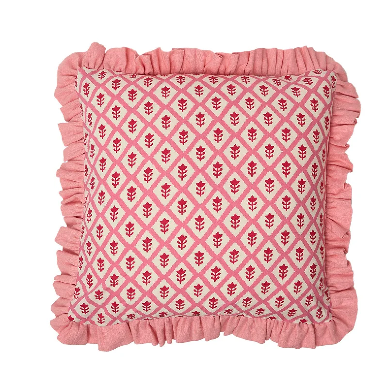 Cushion Frill Buti Pink Tuk Tuk Pink