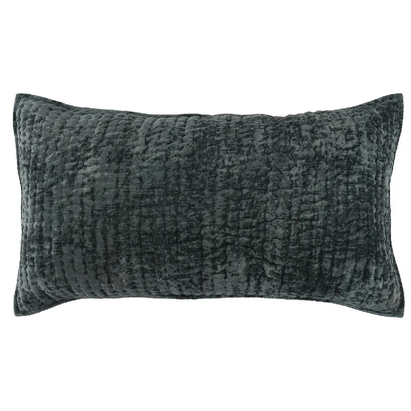 Lipa 20 x 36 Handmade Lumbar King Pillow Sham with Rayon Velvet, Bay Green