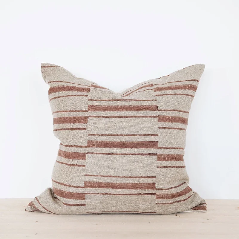 Linen Hand Block-Printed Pillow Cover No. 0927