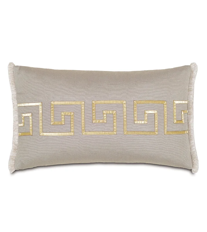 McClare Gray Greek Key Throw Pillow Cover 13x22