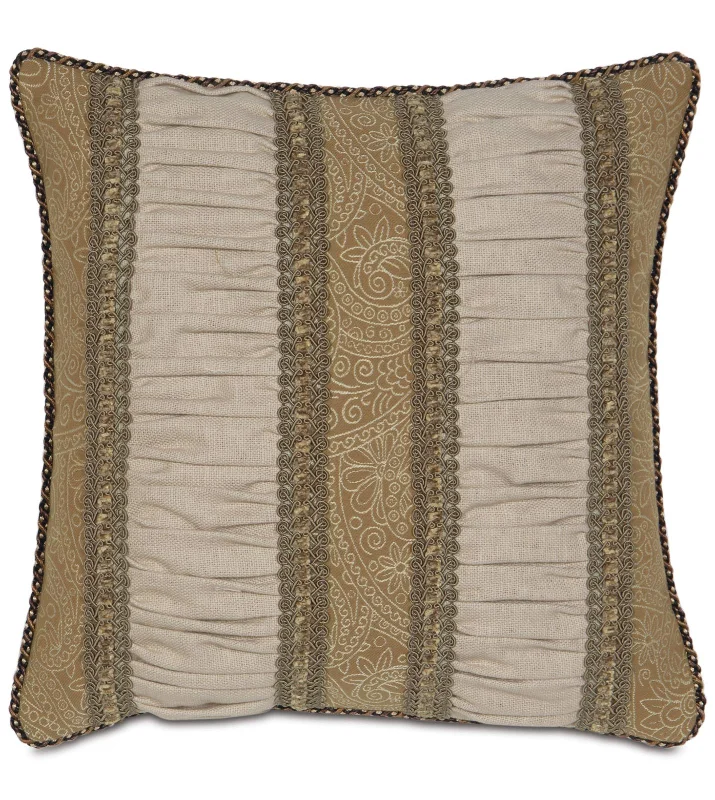 Astoria Ruched Paisley Throw Pillow Cover 16x16