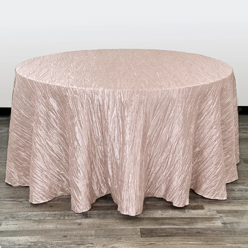 132 inch Crinkle Taffeta Round Tablecloth Blush