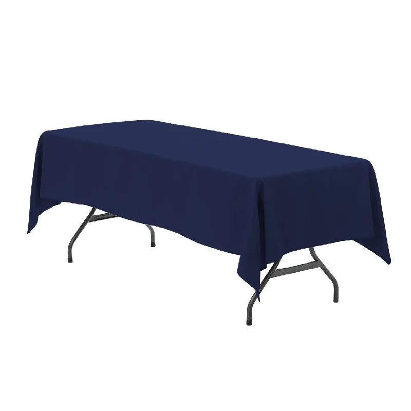 60 x 102 inch Polyester Rectangular Tablecloth Navy Blue