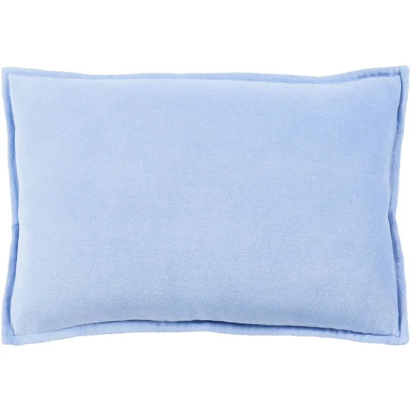 Cotton Velvet Pillow in Bright Blue