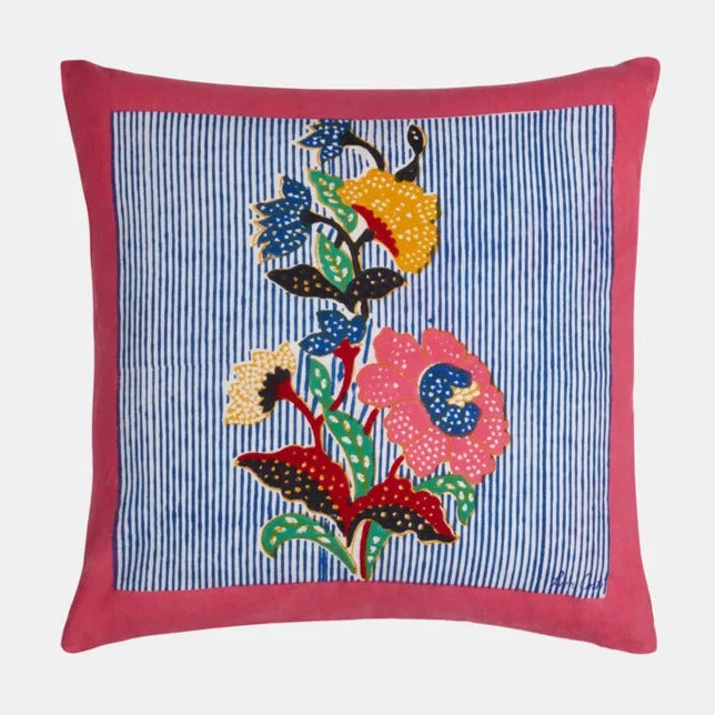 Indonesian Red Rose Square Pillow