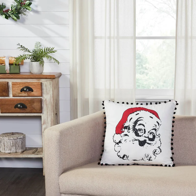 Annie Red Check Vintage Santa Pillow 18x18