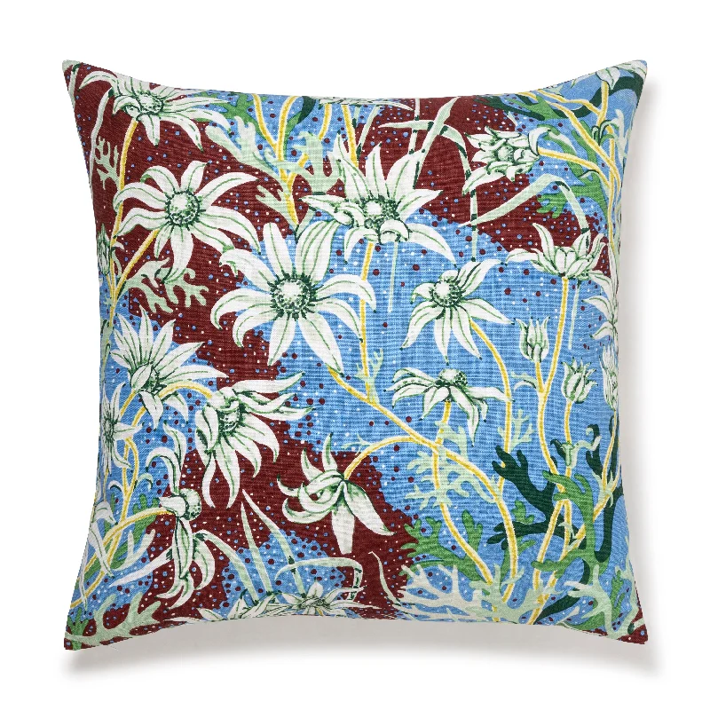 Flannel Flower Sky 24"x24" Cushion Cover