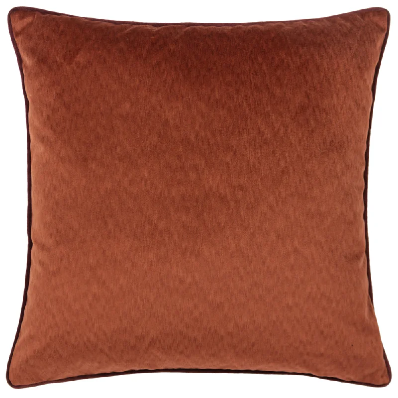 Torto Opulent Velvet Cushion Russet/Red