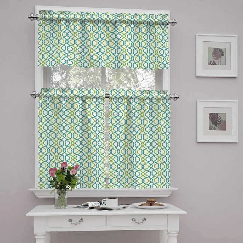 Traditions by Waverly Make Waves Tier and Valance Set - 52X36