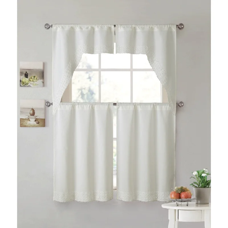 VCNY Home Noelle 4-piece Kitchen Curtain Set