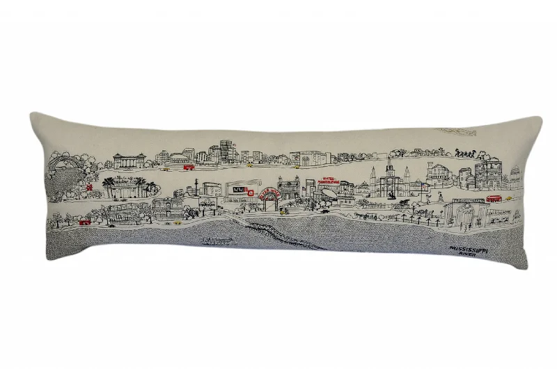 46" White New Orleans Daylight Skyline Lumbar Decorative Pillow