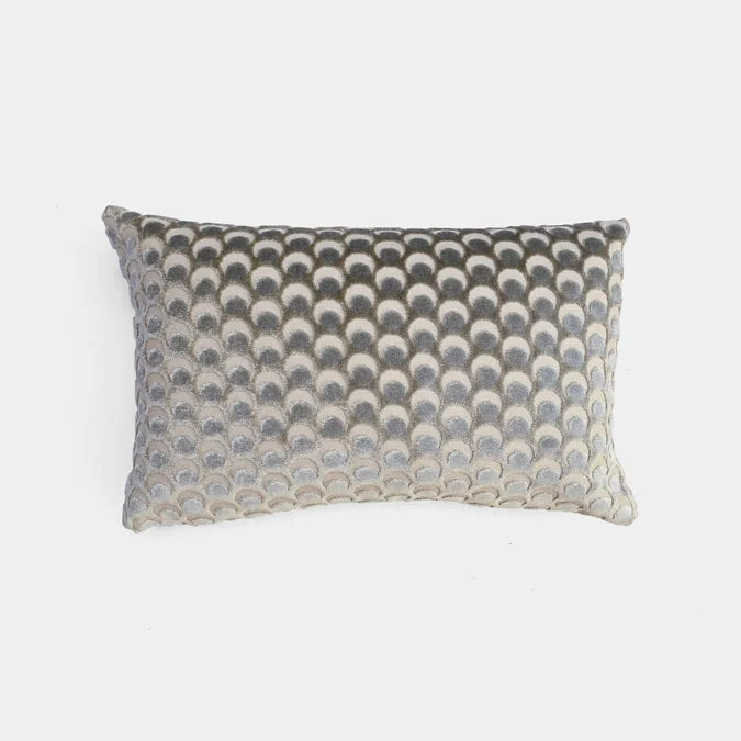 Ottoman Spot Pewter Velvet Lumbar Pillow