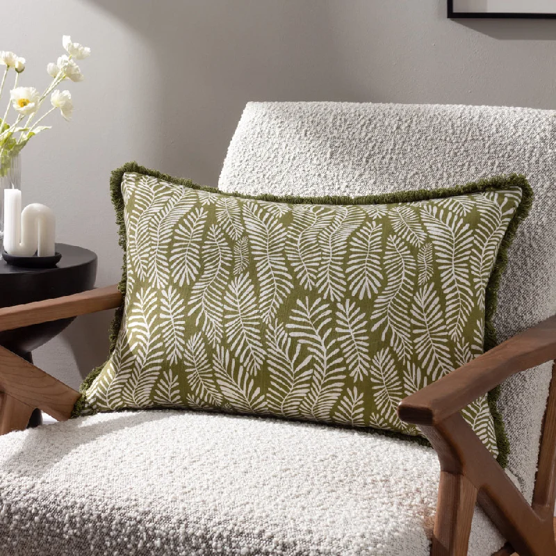 Frond Cushion Olive