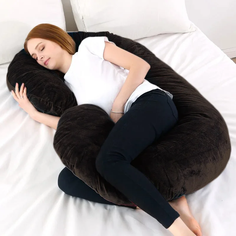 Pregnancy Support Pillow / C- Shape Maternity Pillow / Sleeping Support Pillow In Chocolate Color