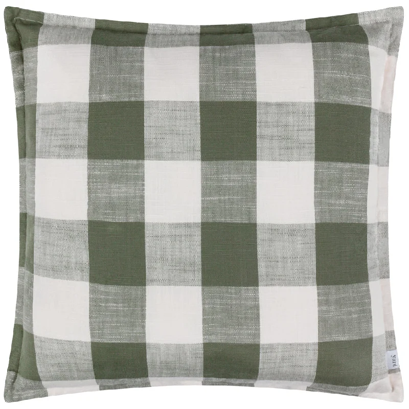 Chesil Check 100% Cotton Outdoor Cushion Moss