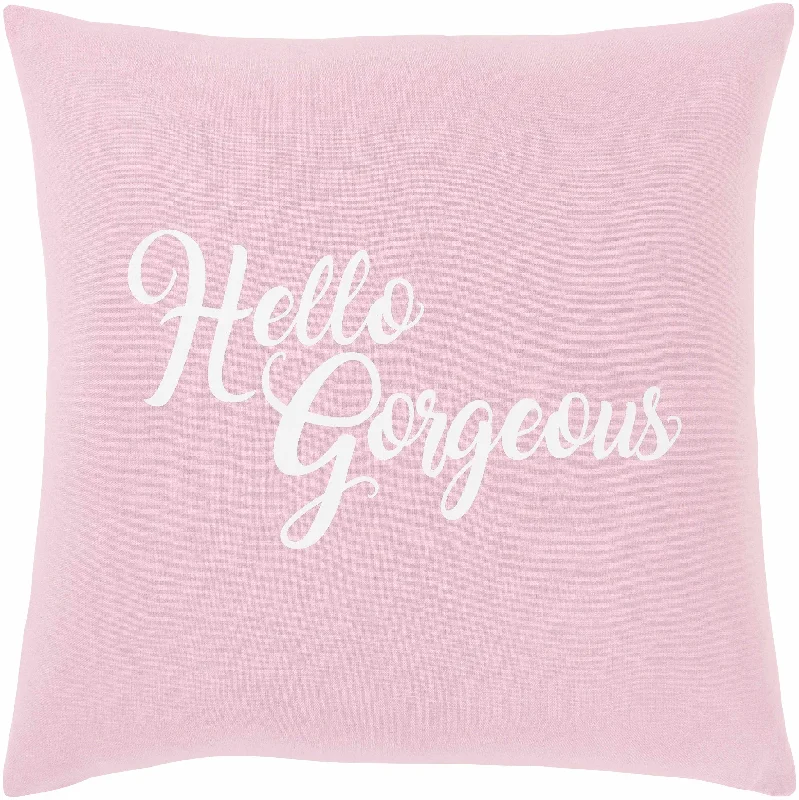 Kids Pink Hello Gorgeous Throw Pillow - Clearance