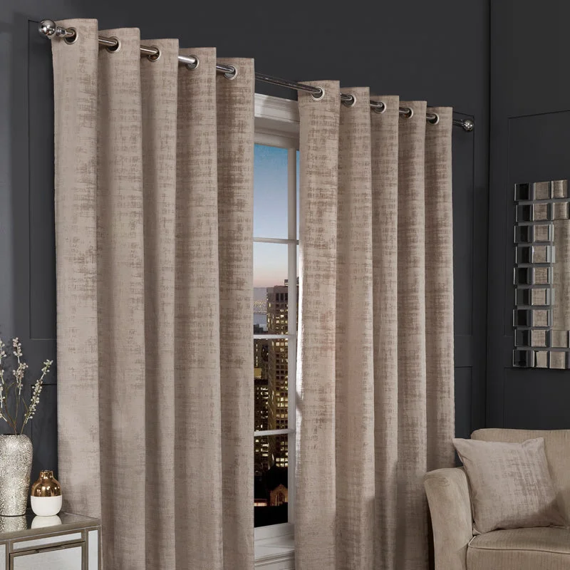 Hamilton McBride Mink Florence Blackout Eyelet Curtains (90" x 90")