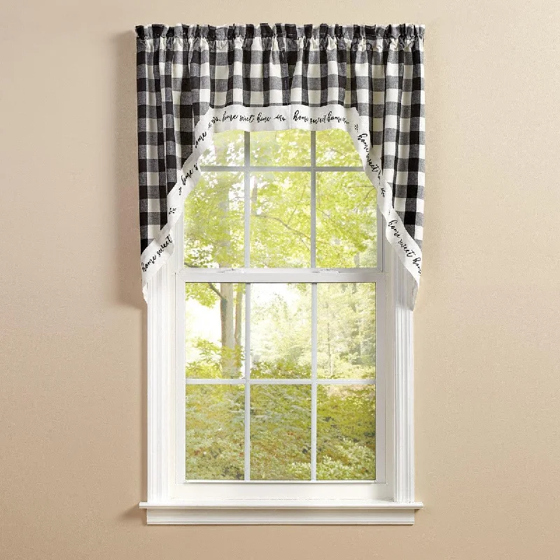 Wicklow Home Lined Swags 36" L - Black/Cream Park Designs