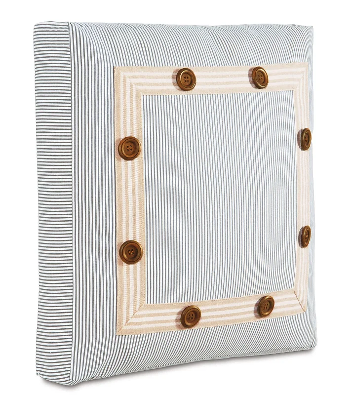 Austin Pinstriped Boxed Pillow Cover 18x18x2