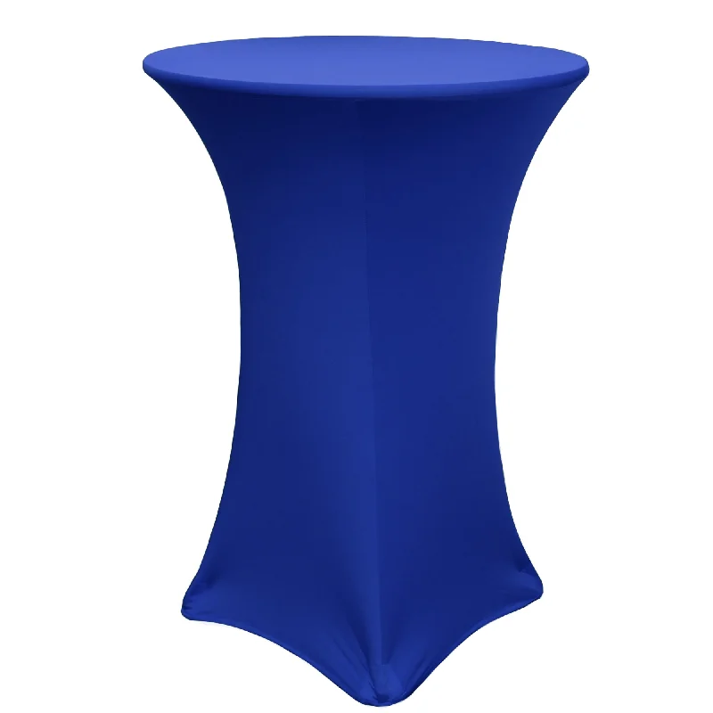 30 inch Highboy Cocktail Round Spandex Table Cover Royal Blue