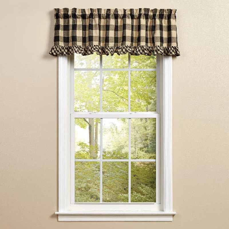 Wicklow Ruffled Valance 14" L - Black Park designs