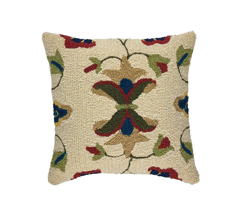 2/Set Vine & Blossom Hooked Pillow Cover 18"x18" - Park Designs