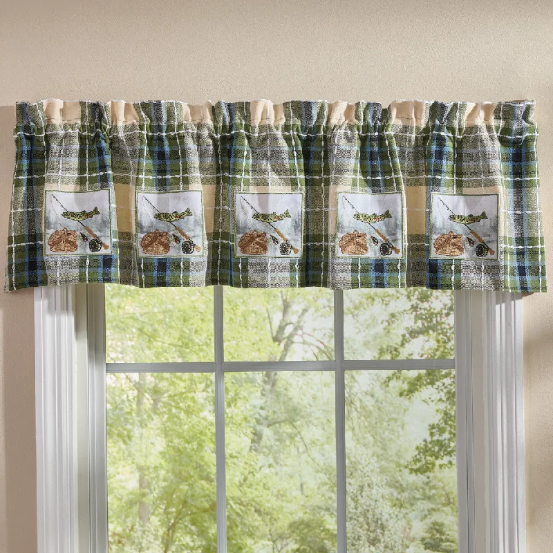 Troutman Lined Patch Valance 14" L - Set of 2 Park designs