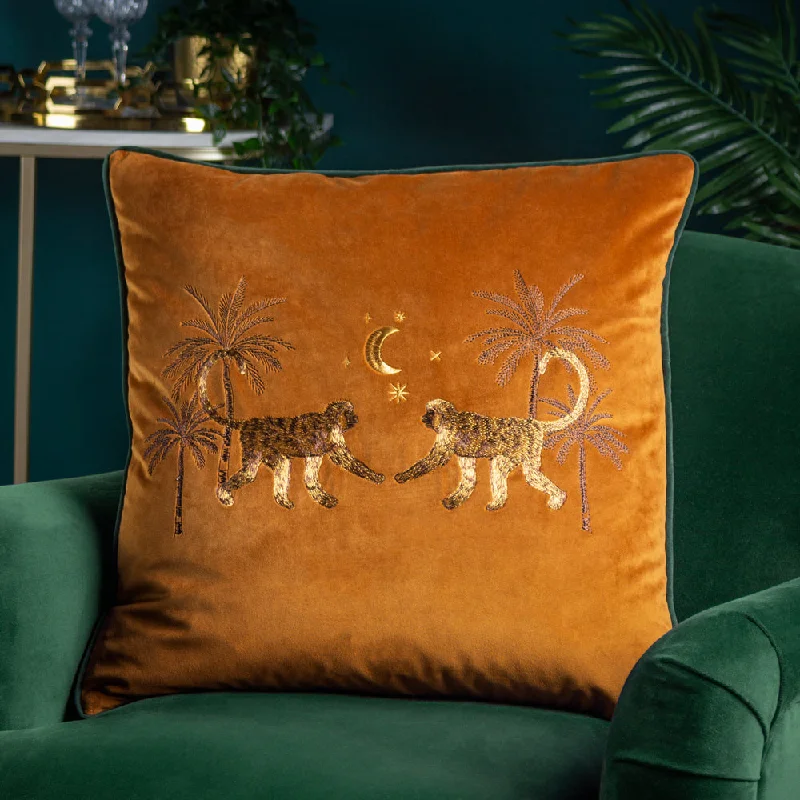 Dusk Monkey Cushion Rust