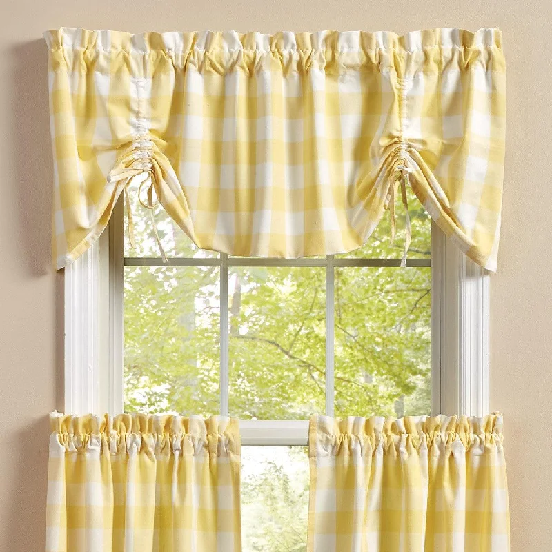 Wicklow Check Valance - Farmhouse Yellow 60"x20" Park Designs