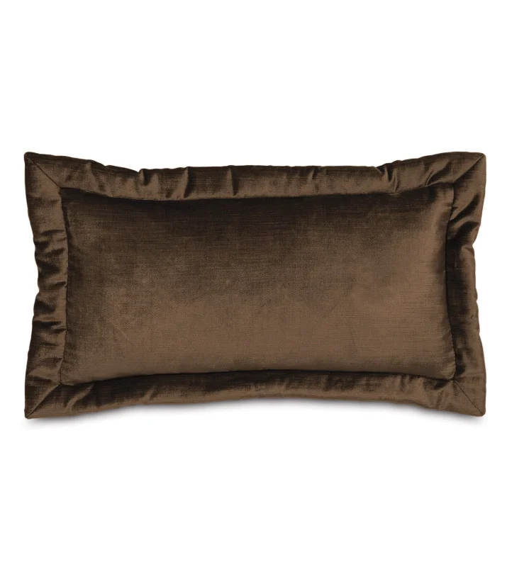 Lars Velvet Lumbar Pillow Cover 11x21 in Mocha