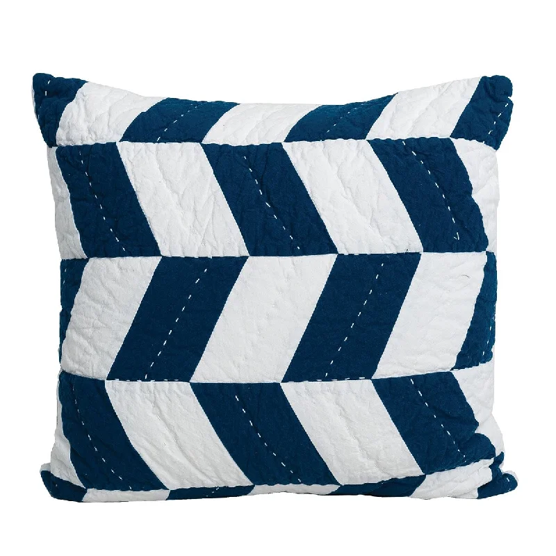 Herringbone Patch Indigo Euro Sham