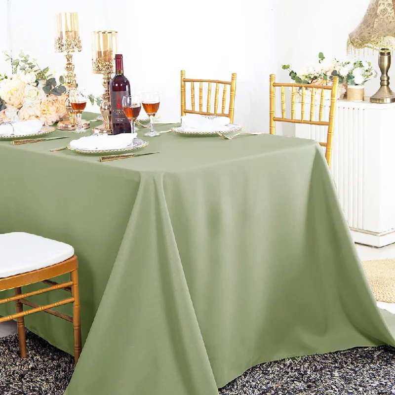 90"x156" Seamless Rectangular Polyester (220 GSM) Tablecloth - Sage Green (1pc)